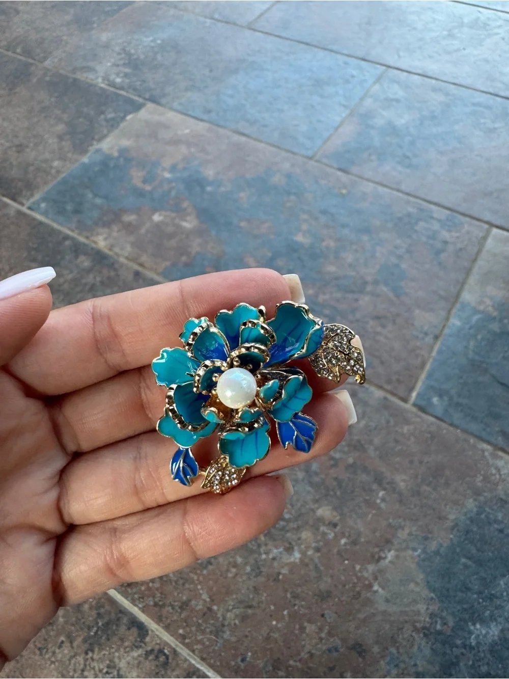 Blue Flower Brooch